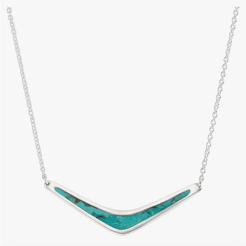 Silpada Sterling Silver & Turquoise Boomerang Necklace - Picture 13 of 14